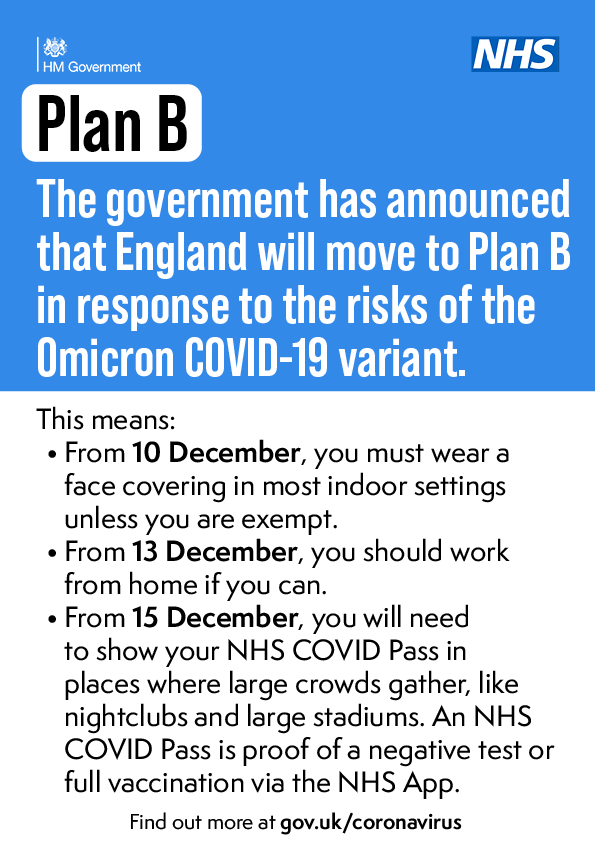 NHS Plan B poster containing the same information about Plan B as in the text above.