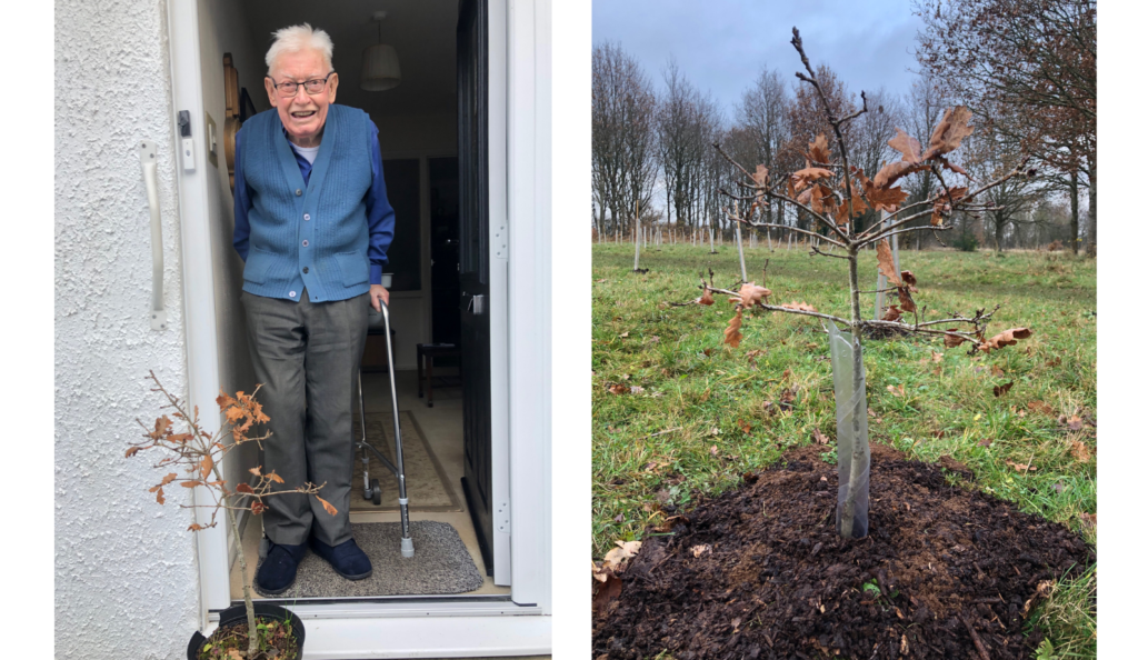 martin and his tree, planted at centenary fields