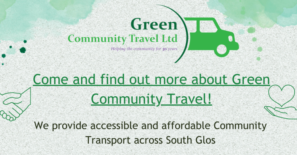 Green Community Travel Ltd. Come and find out more about Green Community Travel! We provide accessible and affordable community transport across South Glos.