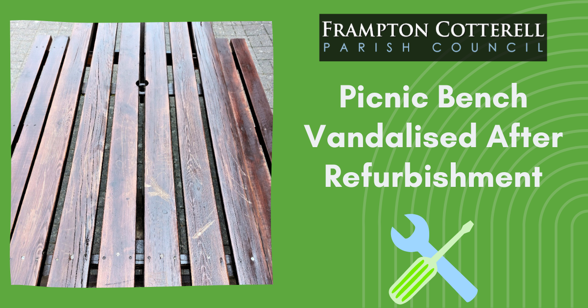 Picnic Bench Vandalised After Refurbishment