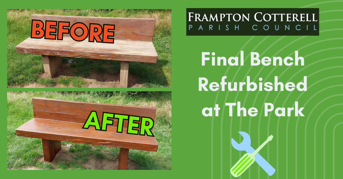 Final Bench Refurbished at The Park, School Road