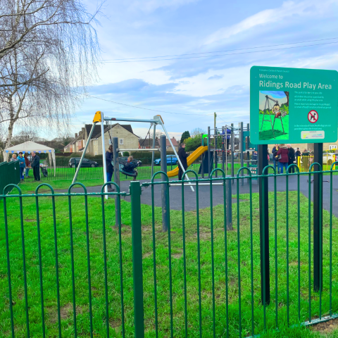 The newly refurbished Ridings Road Play Area.